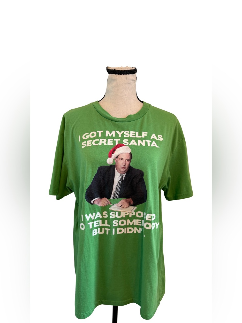 The Office Dunder Mifflin Secret Santa Graphic T-Shirt Green Ripple Junction L